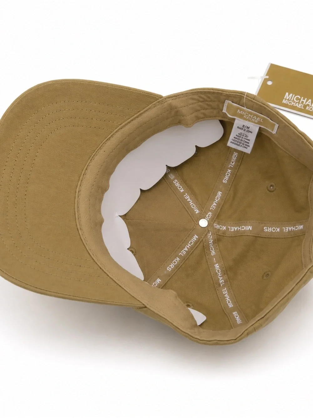 New Michael Kors Women’s MK Logo Baseball Cap Tan Adjustable Hat One size